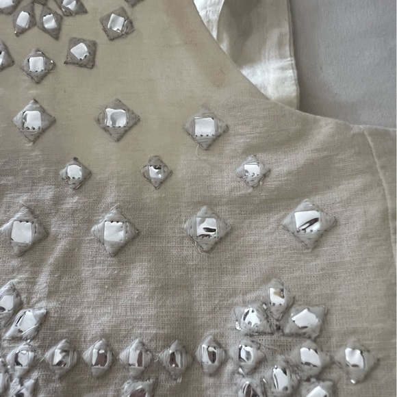 Zara Cream Embroidered Mirror Crop Top - Picture 8 of 16